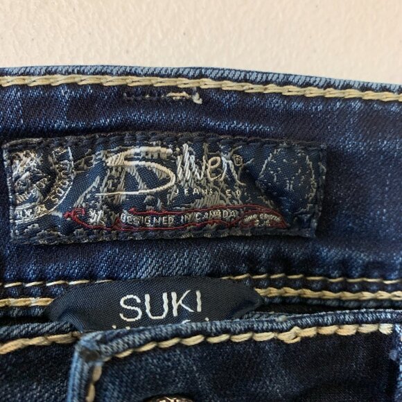 Silver Jeans Suki sz 28 Mid Skinny Dark Wash Inseam 29.5" - Picture 10 of 12